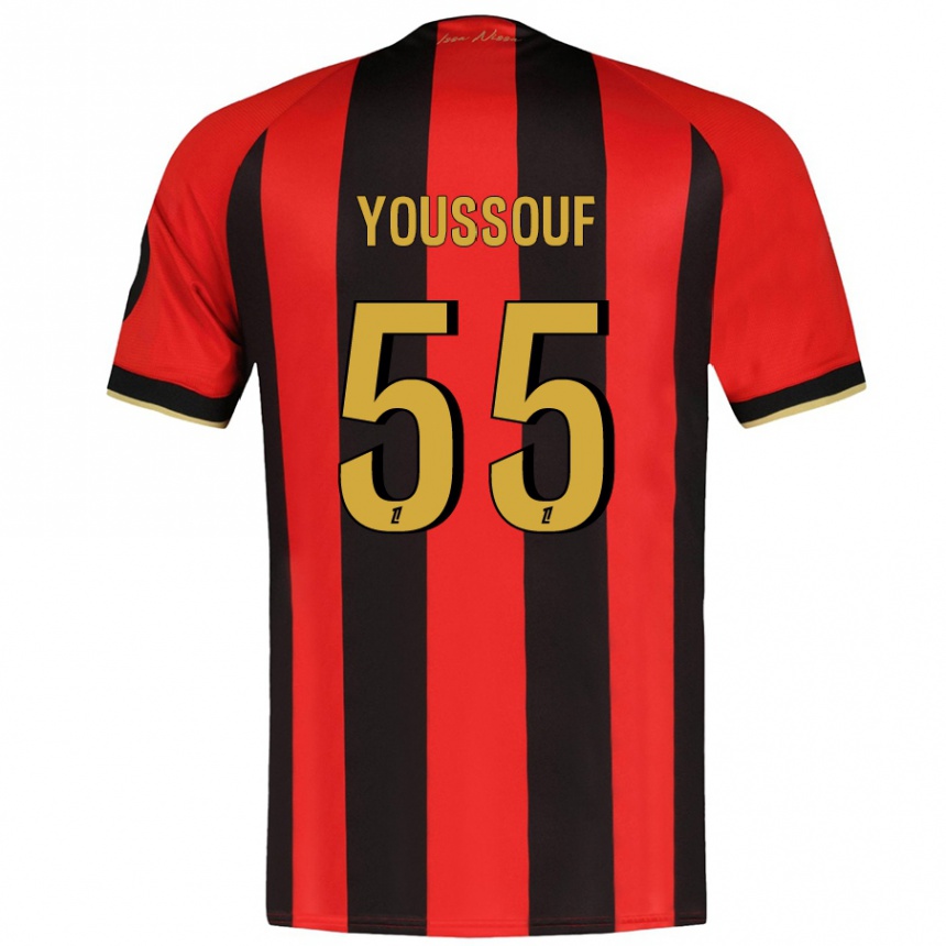 Kids Football Youssouf Ndayishimiye #55 Red Black Home Jersey 2024/25 T-Shirt Canada