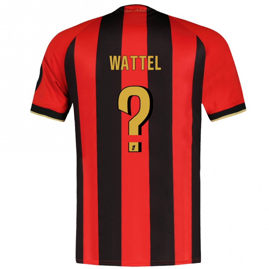 Kids Football Sami Wattel #0 Red Black Home Jersey 2024/25 T-Shirt Canada