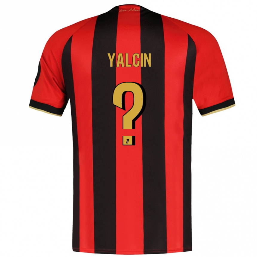 Kids Football Noah Yalcin #0 Red Black Home Jersey 2024/25 T-Shirt Canada