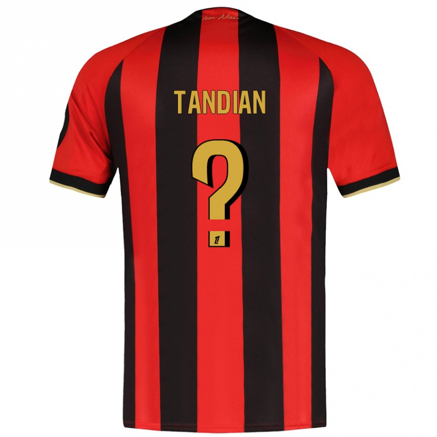 Kids Football Elage Tandian #0 Red Black Home Jersey 2024/25 T-Shirt Canada