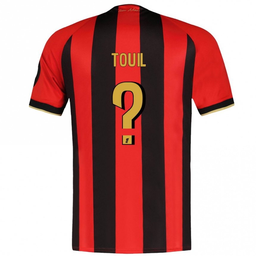 Kids Football Yanis Touil #0 Red Black Home Jersey 2024/25 T-Shirt Canada