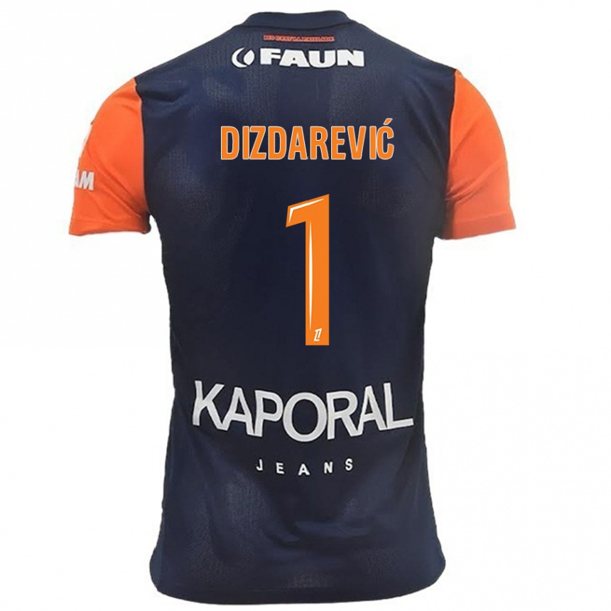 Kids Football Belmin Dizdarevic #1 Navy Blue Orange Home Jersey 2024/25 T-Shirt Canada