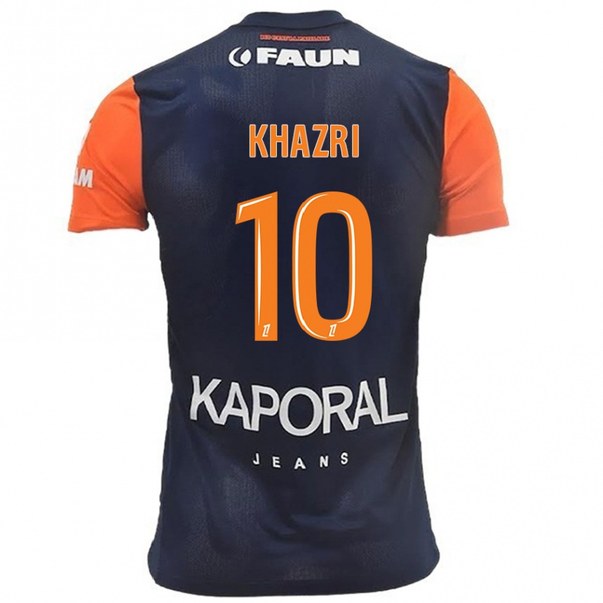 Kids Football Wahbi Khazri #10 Navy Blue Orange Home Jersey 2024/25 T-Shirt Canada