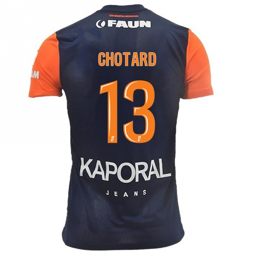 Kids Football Joris Chotard #13 Navy Blue Orange Home Jersey 2024/25 T-Shirt Canada