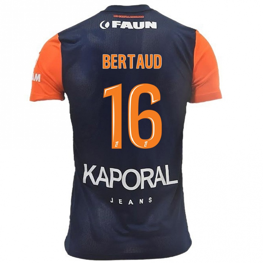 Kids Football Dimitry Bertaud #16 Navy Blue Orange Home Jersey 2024/25 T-Shirt Canada