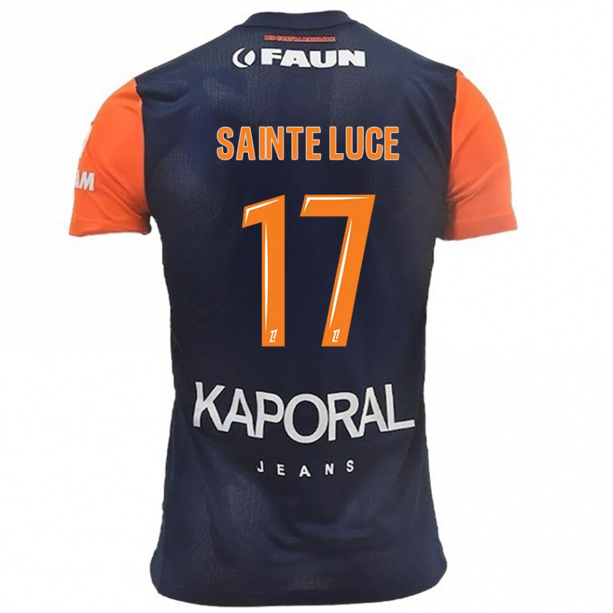 Kids Football Théo Sainte-Luce #17 Navy Blue Orange Home Jersey 2024/25 T-Shirt Canada