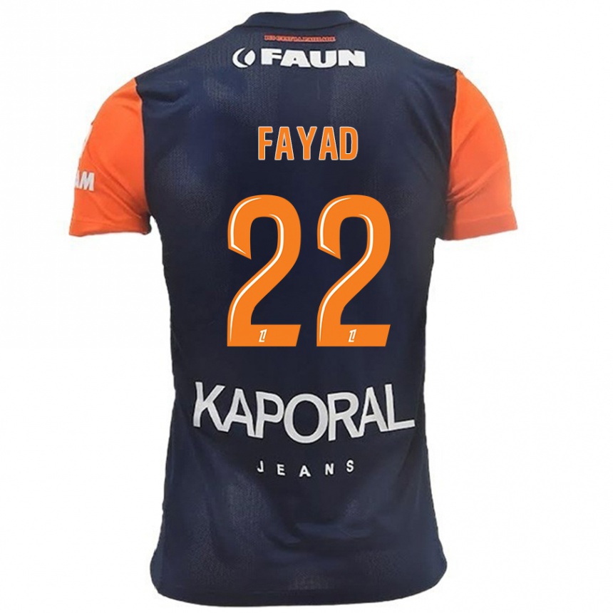 Kids Football Khalil Fayad #22 Navy Blue Orange Home Jersey 2024/25 T-Shirt Canada