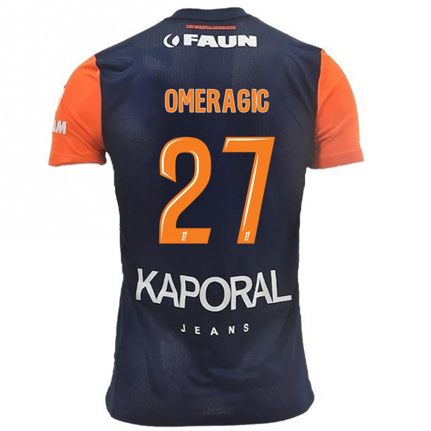 Kids Football Becir Omeragic #27 Navy Blue Orange Home Jersey 2024/25 T-Shirt Canada