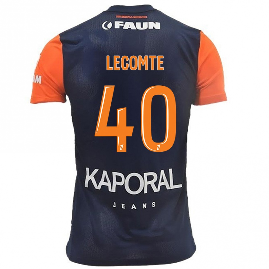 Kids Football Benjamin Lecomte #40 Navy Blue Orange Home Jersey 2024/25 T-Shirt Canada