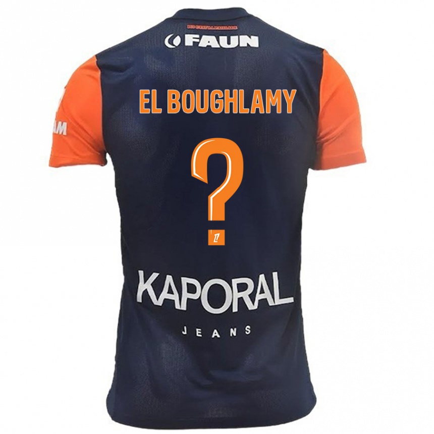 Kids Football Adam El Boughlamy #0 Navy Blue Orange Home Jersey 2024/25 T-Shirt Canada