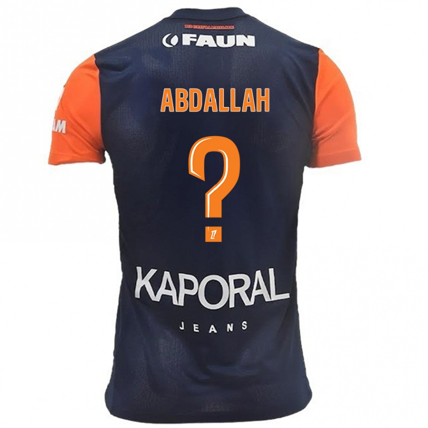 Kids Football Ikrame Abdallah #0 Navy Blue Orange Home Jersey 2024/25 T-Shirt Canada