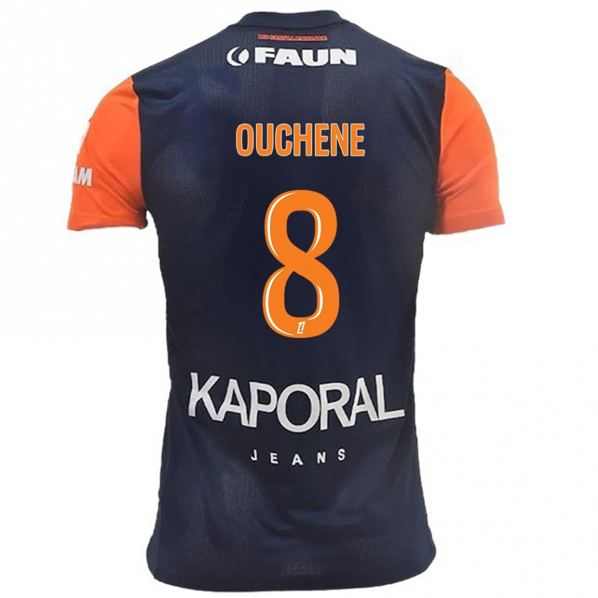 Kids Football Sonia Ouchène #8 Navy Blue Orange Home Jersey 2024/25 T-Shirt Canada