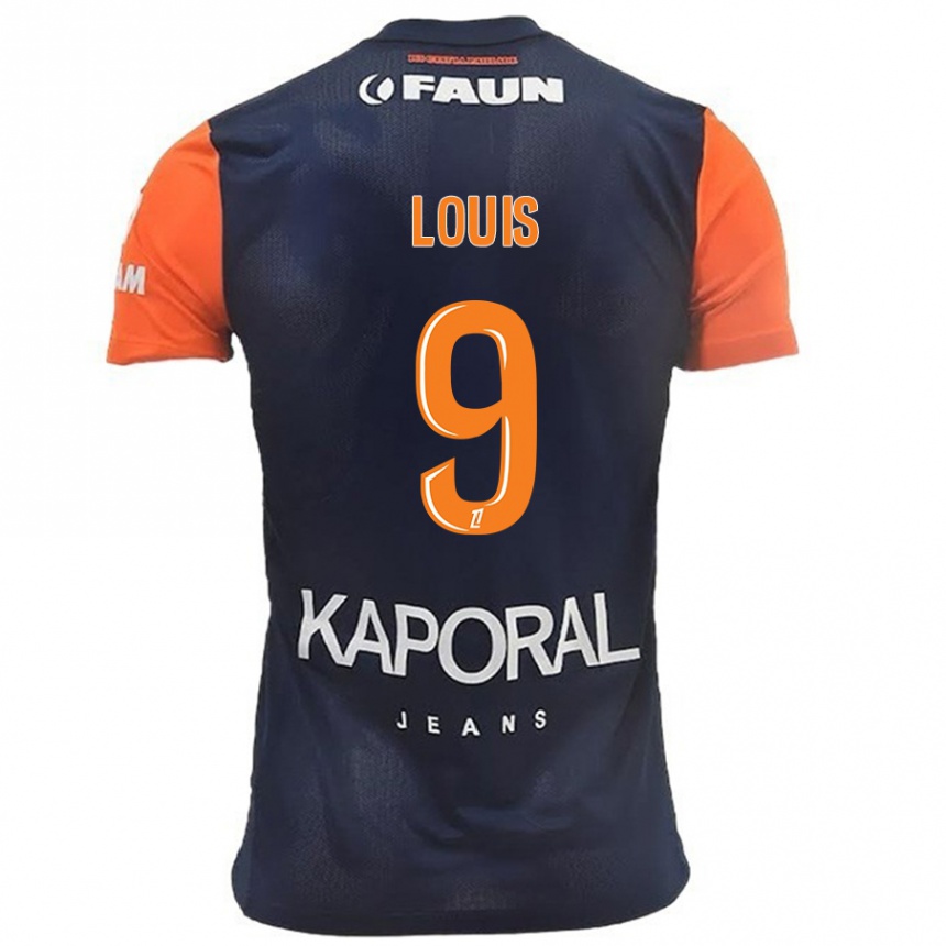 Kids Football Kethna Louis #9 Navy Blue Orange Home Jersey 2024/25 T-Shirt Canada