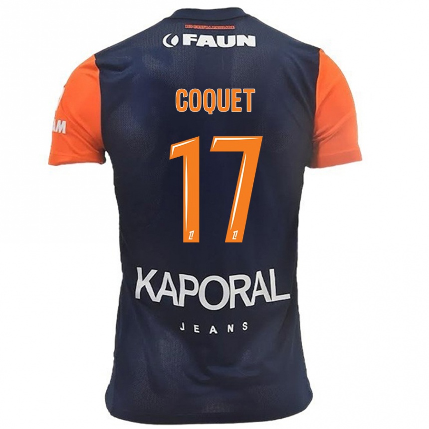 Kids Football Judith Coquet #17 Navy Blue Orange Home Jersey 2024/25 T-Shirt Canada