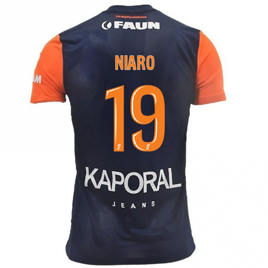 Kids Football Esther Mbakem-Niaro #19 Navy Blue Orange Home Jersey 2024/25 T-Shirt Canada