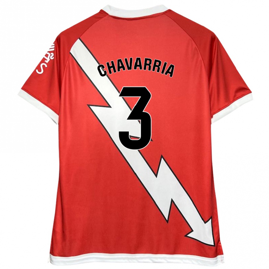 Enfant Football Maillot Pep Chavarría #3 Blanc Rouge Tenues Domicile 2024/25 Canada