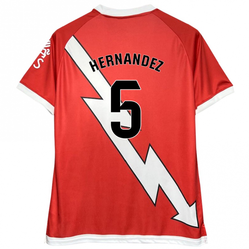 Enfant Football Maillot Aridane Hernández #5 Blanc Rouge Tenues Domicile 2024/25 Canada