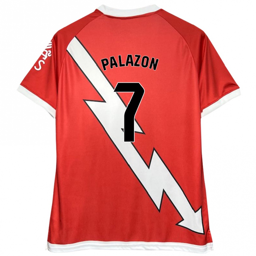 Kids Football Isi Palazón #7 White Red Home Jersey 2024/25 T-Shirt Canada