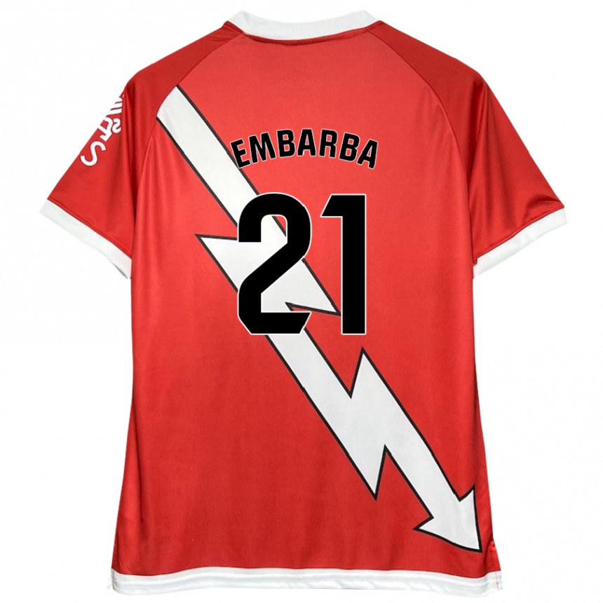 Kids Football Adrián Embarba #21 White Red Home Jersey 2024/25 T-Shirt Canada