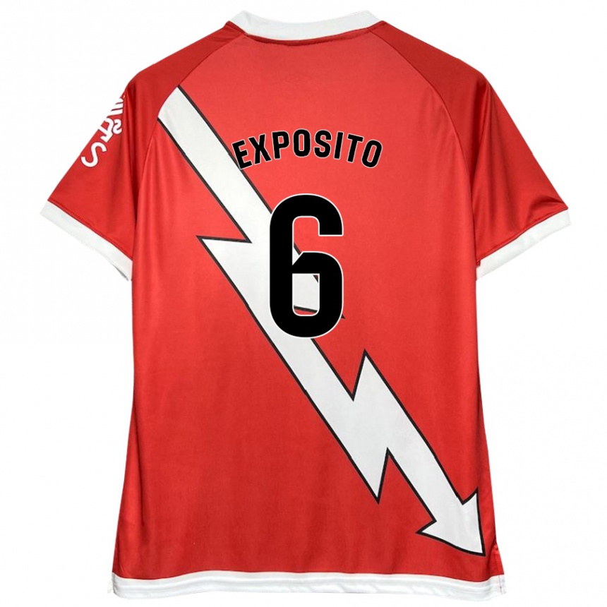 Enfant Football Maillot Álvaro Expósito #6 Blanc Rouge Tenues Domicile 2024/25 Canada