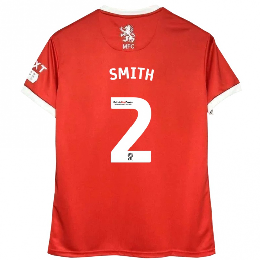 Enfant Football Maillot Tommy Smith #2 Rouge Blanc Tenues Domicile 2024/25 Canada