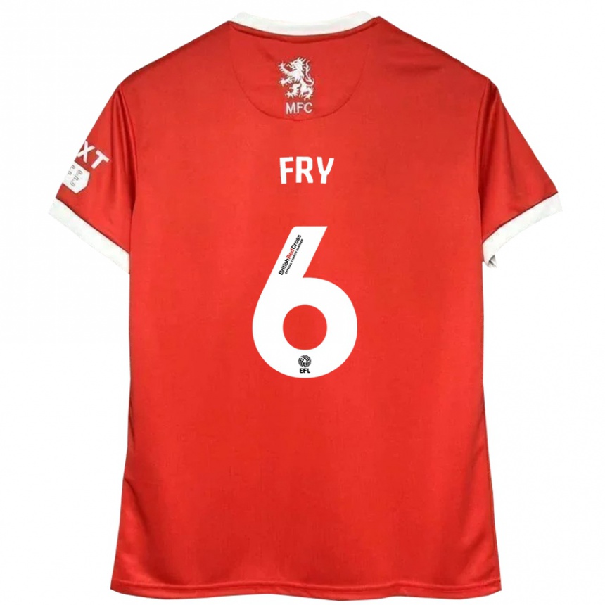 Kids Football Dael Fry #6 Red White Home Jersey 2024/25 T-Shirt Canada