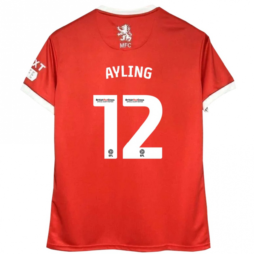 Enfant Football Maillot Luke Ayling #12 Rouge Blanc Tenues Domicile 2024/25 Canada