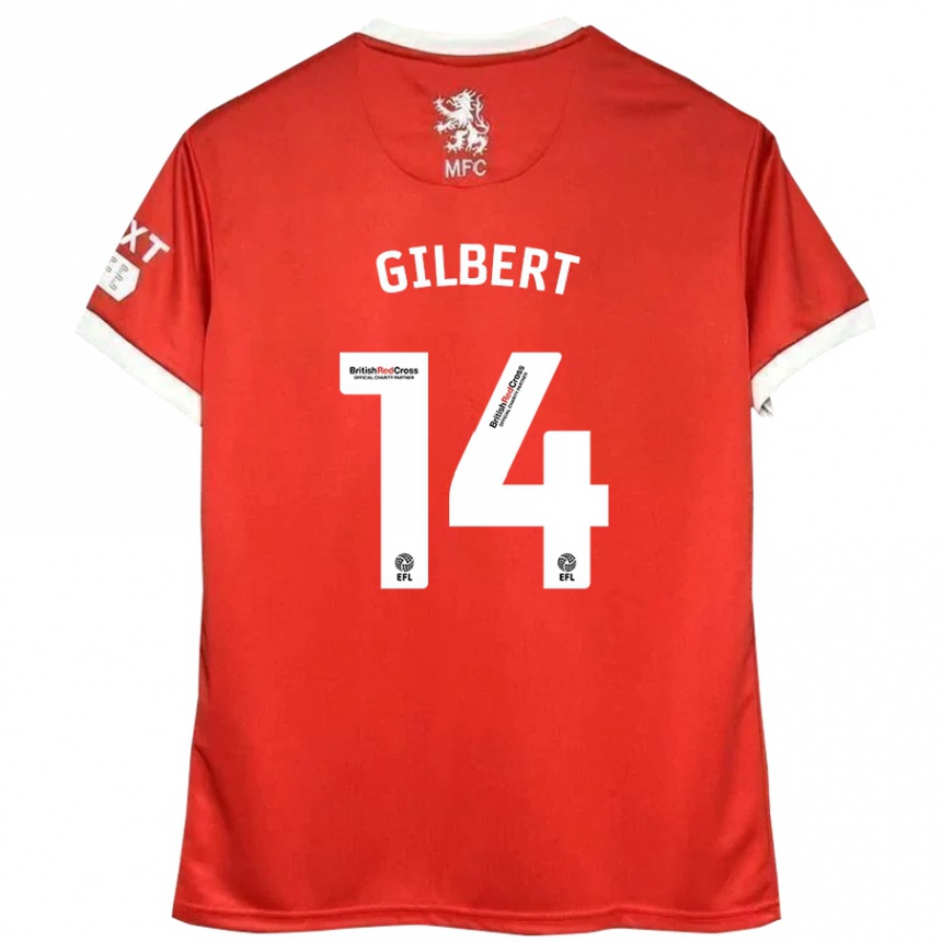 Enfant Football Maillot Alex Gilbert #14 Rouge Blanc Tenues Domicile 2024/25 Canada