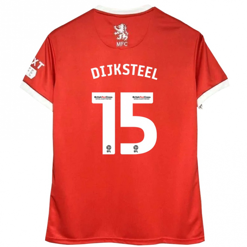 Enfant Football Maillot Anfernee Dijksteel #15 Rouge Blanc Tenues Domicile 2024/25 Canada