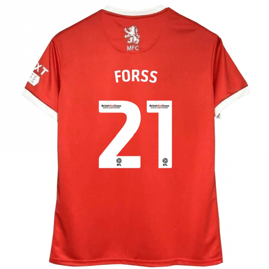 Enfant Football Maillot Marcus Forss #21 Rouge Blanc Tenues Domicile 2024/25 Canada