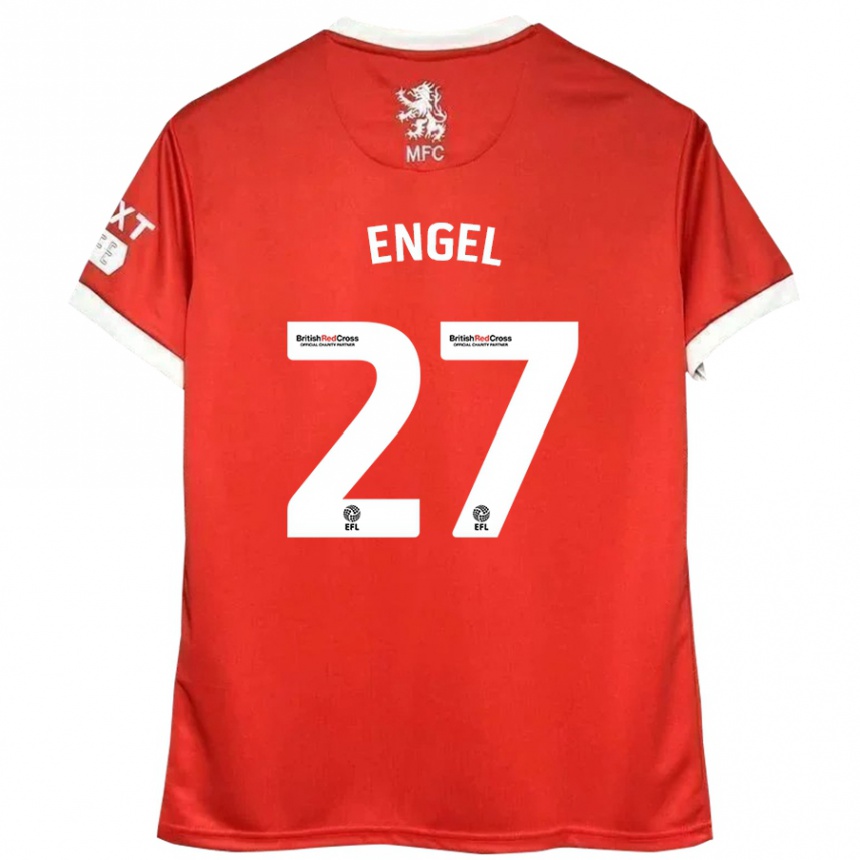 Enfant Football Maillot Lukas Engel #27 Rouge Blanc Tenues Domicile 2024/25 Canada