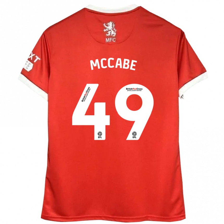 Kids Football Law Mccabe #49 Red White Home Jersey 2024/25 T-Shirt Canada