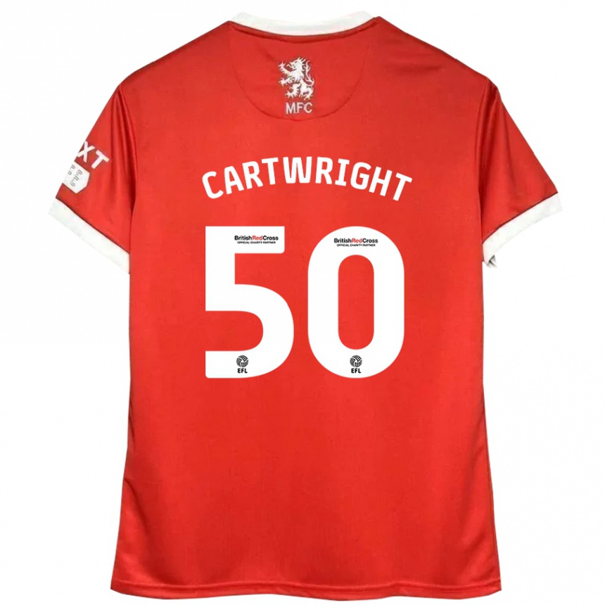 Kids Football Fin Cartwright #50 Red White Home Jersey 2024/25 T-Shirt Canada