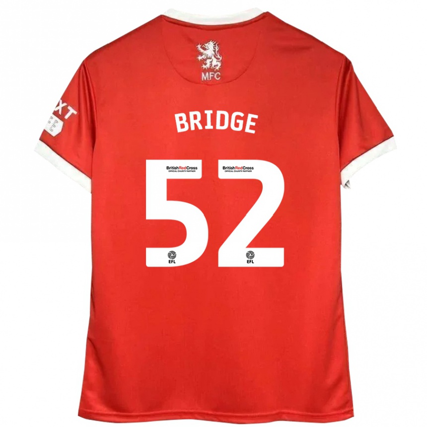 Kids Football Aj Bridge #52 Red White Home Jersey 2024/25 T-Shirt Canada