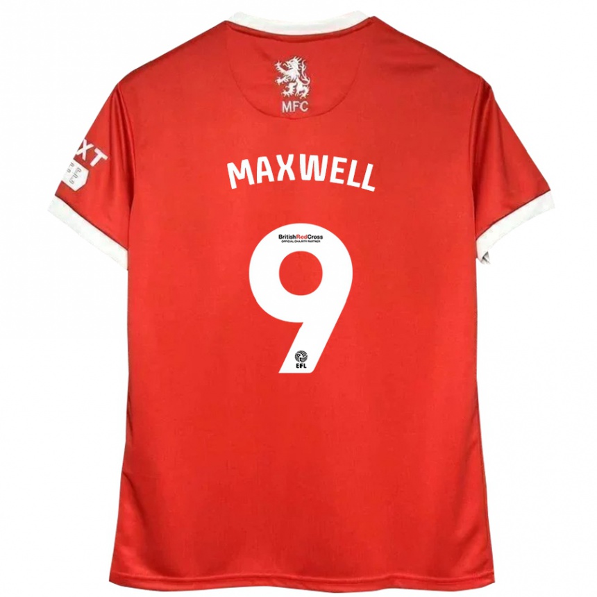 Kids Football Armani Maxwell #9 Red White Home Jersey 2024/25 T-Shirt Canada