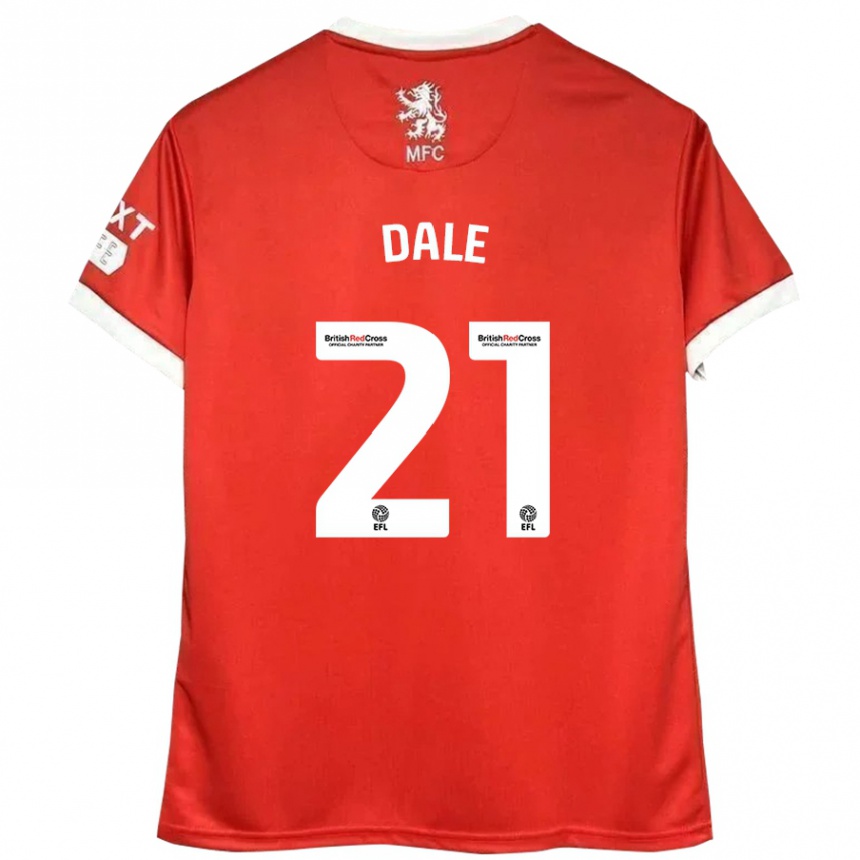 Kids Football Faye Dale #21 Red White Home Jersey 2024/25 T-Shirt Canada