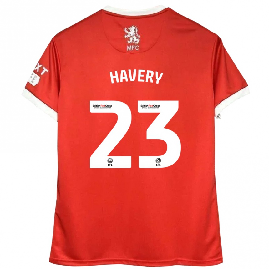 Kids Football Nicole Havery #23 Red White Home Jersey 2024/25 T-Shirt Canada