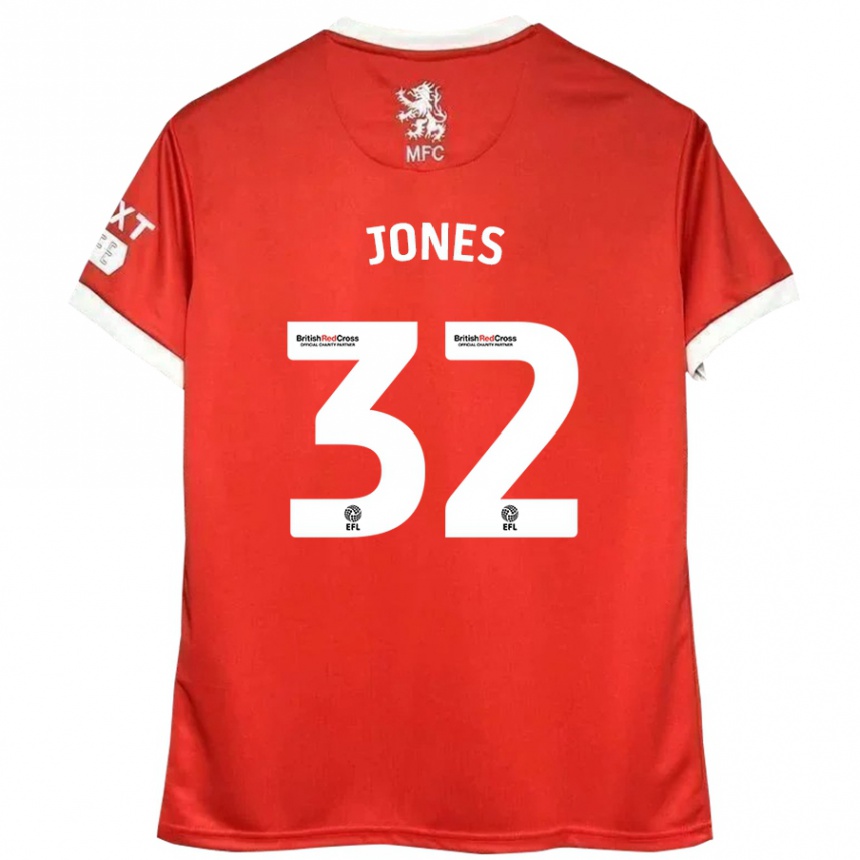 Kids Football Jamie Jones #32 Red White Home Jersey 2024/25 T-Shirt Canada