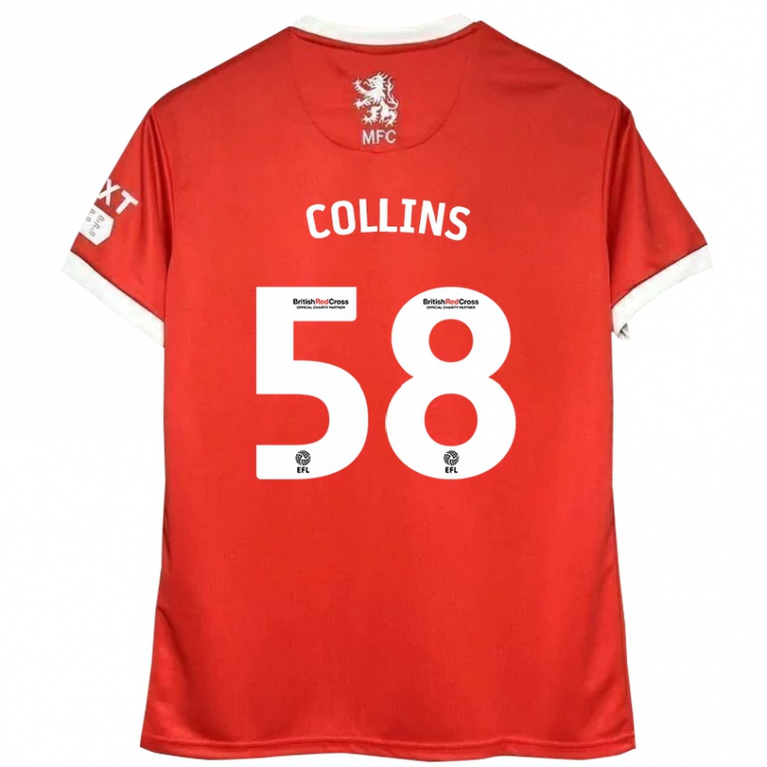 Enfant Football Maillot Sam Collins #58 Rouge Blanc Tenues Domicile 2024/25 Canada