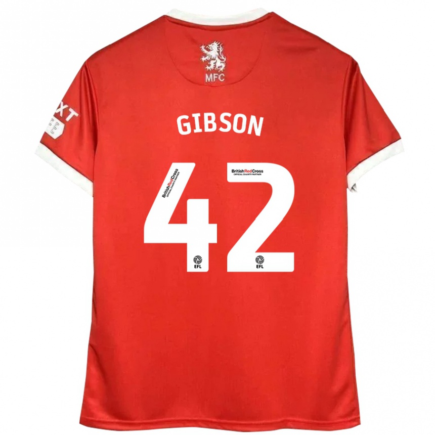 Kids Football Joseph Gibson #42 Red White Home Jersey 2024/25 T-Shirt Canada