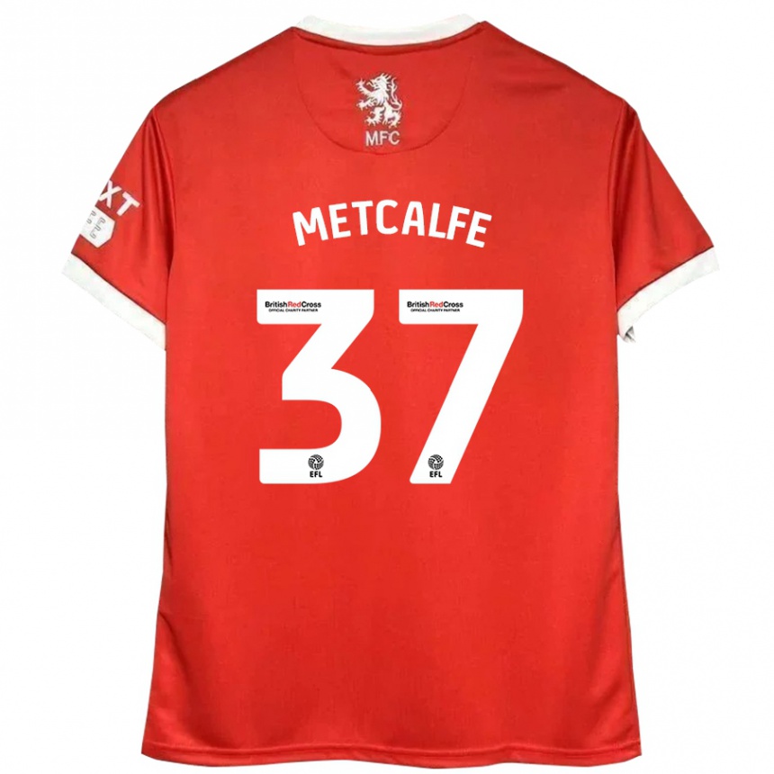 Enfant Football Maillot Max Metcalfe #37 Rouge Blanc Tenues Domicile 2024/25 Canada