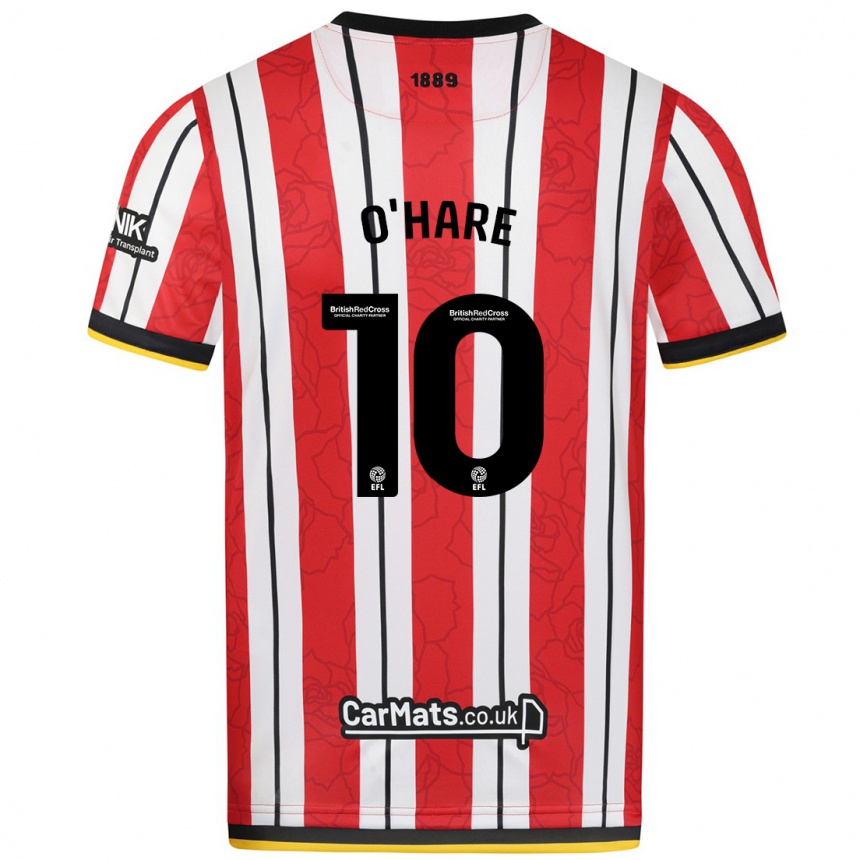 Enfant Football Maillot Callum O'hare #10 Rayures Blanches Rouges Tenues Domicile 2024/25 Canada