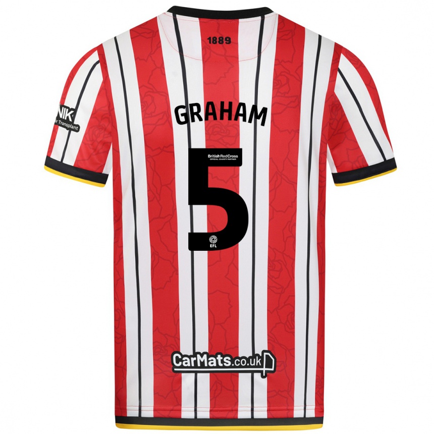 Kids Football Molly Graham #5 Red White Stripes Home Jersey 2024/25 T-Shirt Canada