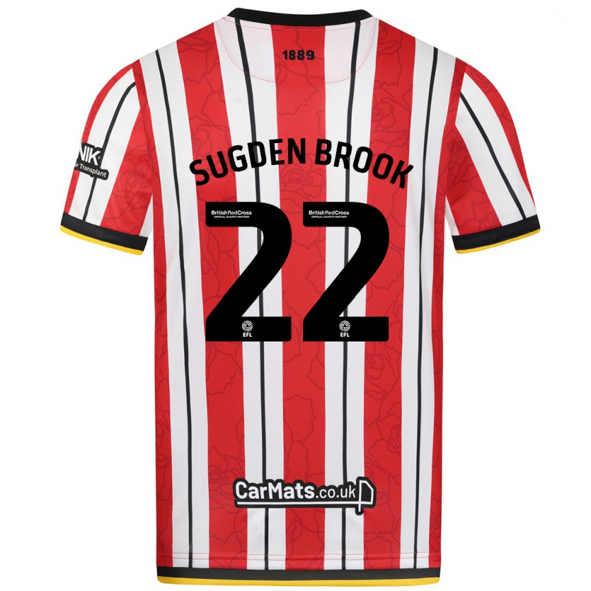 Kids Football Darcie Sugden-Brook #22 Red White Stripes Home Jersey 2024/25 T-Shirt Canada