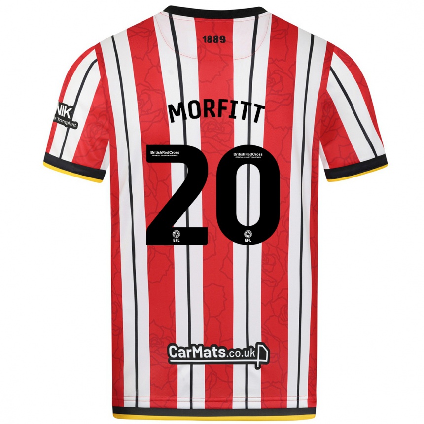 Enfant Football Maillot Izzy Morfitt #20 Rayures Blanches Rouges Tenues Domicile 2024/25 Canada