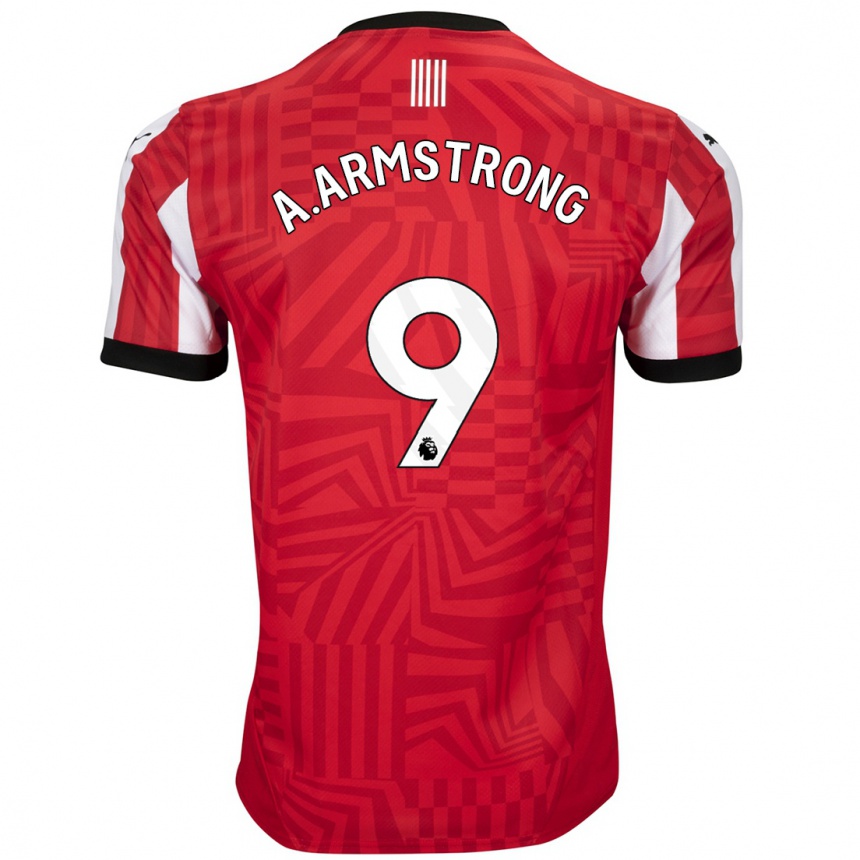 Enfant Football Maillot Adam Armstrong #9 Rouge Blanc Tenues Domicile 2024/25 Canada