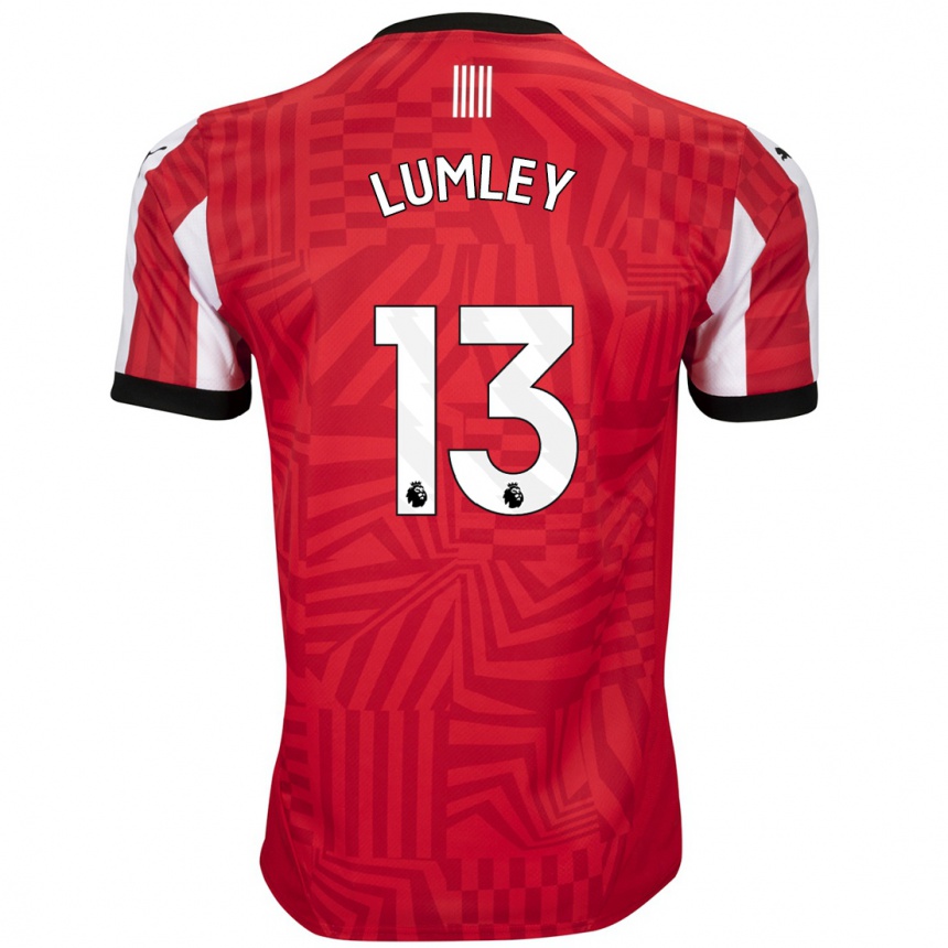 Enfant Football Maillot Joe Lumley #13 Rouge Blanc Tenues Domicile 2024/25 Canada