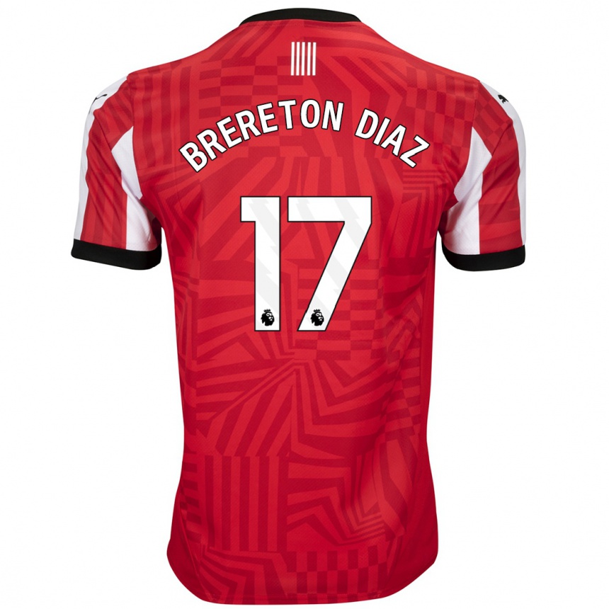 Enfant Football Maillot Ben Brereton Díaz #17 Rouge Blanc Tenues Domicile 2024/25 Canada