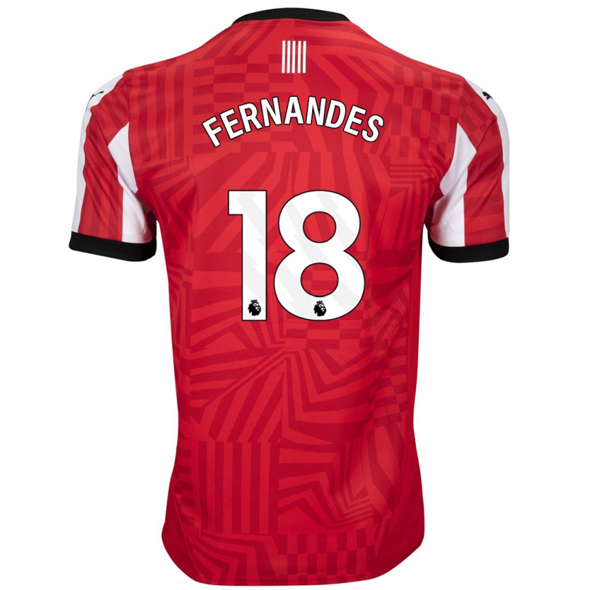 Enfant Football Maillot Mateus Fernandes #18 Rouge Blanc Tenues Domicile 2024/25 Canada