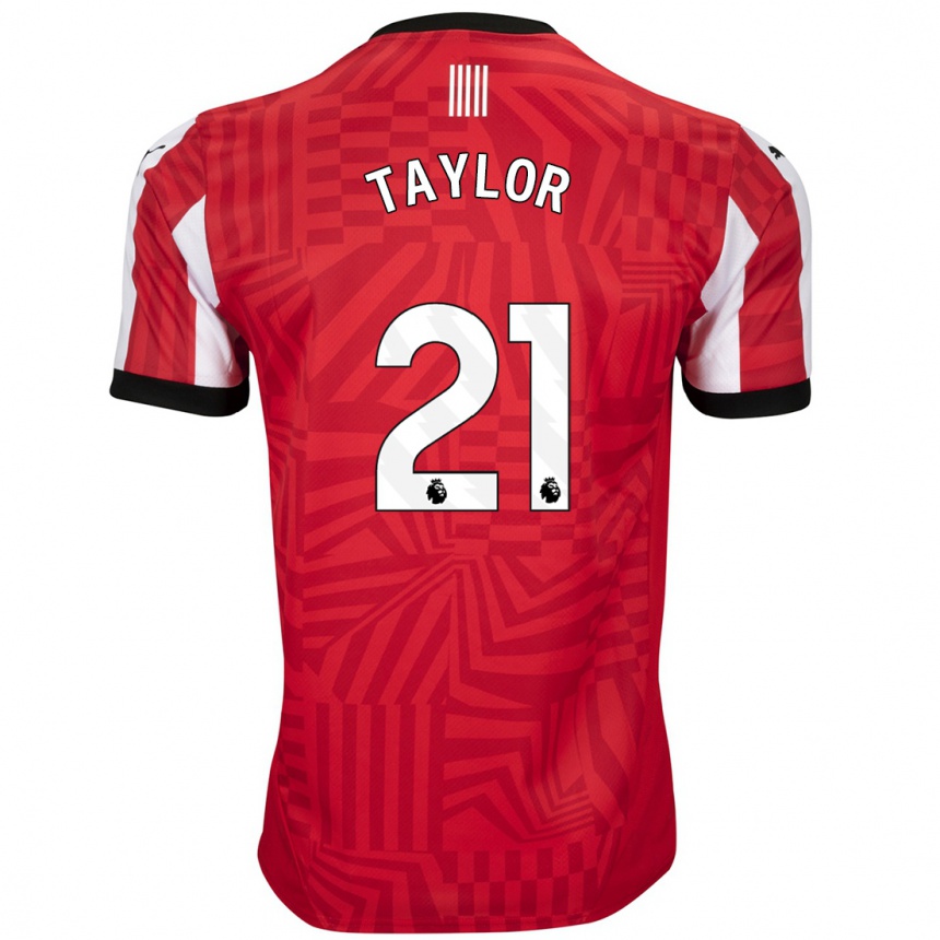 Enfant Football Maillot Charlie Taylor #21 Rouge Blanc Tenues Domicile 2024/25 Canada